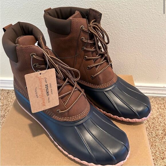 NWT Size 11 Mens Weatherproof Mens Adam Leather Round Toe Mid-Calf Duck Shoes - Picture 6 of 10